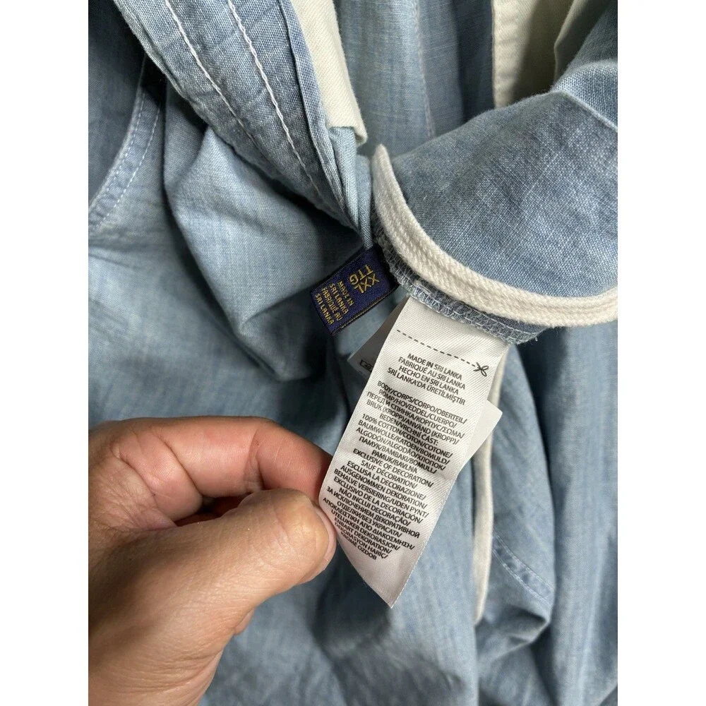 Polo Ralph Lauren Classic Fit Pant Men 2XL Blue Elastic Waist Drawstring Pony